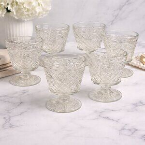 VTG Hazel Atlas Glass Dessert Goblets, Mid Century Circa 1950’s